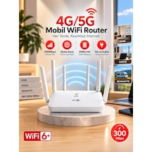 Metaforce 4g/5g Sım Kartlı Mobil Wi-fi Router - 300 Mbps 6 Antenli Kablosuz İnternet Dağıtıcı Cp109 Pro