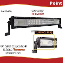 Off Road Led Bar Turuncu Flaşlı Düz 3 Sıra 80 Cm 99 Led 405 Wat (449777255)