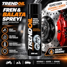 Trendoil Fren Balata Temizleme Spreyi 500 Ml Fren Ve Debriyaj Temizleyici Hızlı Ve Etkili Temizlik