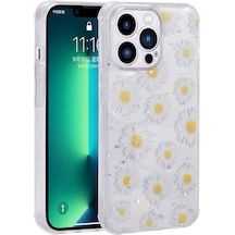 Ardemix İphone 13 Pro Max Uyumlu Simli Desenli Kamera Korumalı Parlak Popy Kılıf-pan Pansm-ya