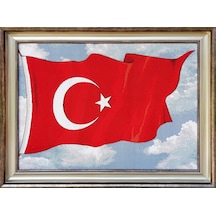 Manzara Serisi-18 Dokuma Goblen Kumaş-Türk Bayrağı