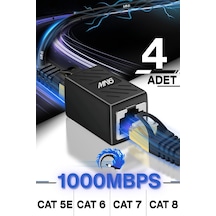 Mn6 M13x Kablo Birleştirici/4adet-cat5-cat6-cat7-cat8-uyumlu/lan Kablosu Birleştirici Ara Aparatı