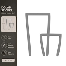Minimal Vazo Dolap Sticker Mat Gri Dekoratif Folyo Sticker 14x14 Cm
