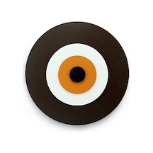 Minimalist Koyu Kahve Nazar Boncuğu El Yapımı Ahşap Büyük Nazarlı