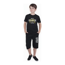 Fyk Kids Erkek Çocuk Yazlık Gamer Baskılı Alt-üst Takım Siyah