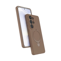 Newface Samsung Galaxy Uyumlu S26 Ultra Regal Magsafe Standlı Kapak - Glblseme - 40 Çöl Titanyum
