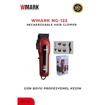 Wmark Ng-122 Rechargeable Hair Clipper Kırmızı Yüksek Performanslı Metal Gövdeli Saç Kesme Makinesi 3-4 Saat