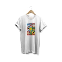 Looney Baskılı Beyaz T-shirt Beyaz Looney Baskılı Beyaz T-shirt Beyaz