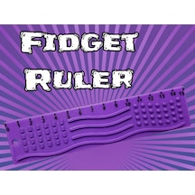 3d Baskı Dokunsal Fidget Cetveli - Kabartmalı Stres Ve Odaklanma Oyuncağı - Mor