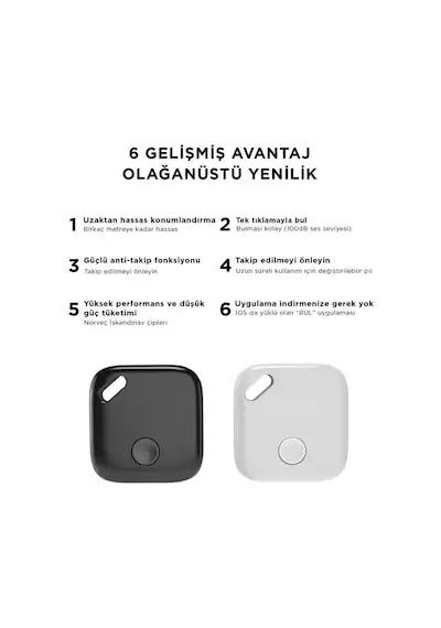 Akıllı  - Air Tag - Simcard - İnternet Gerekmez - 1 Yıl Pil Ömrü - İos Uyumlu - Android - Tek Tuşla Kurulum - Anında Takip