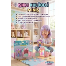 Minişler Anime 4 Parça Işıklı Toplu Köpek Kulübeli Yukina Anime Kızlı Oyuncak Figür Seti