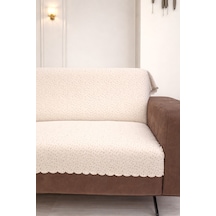 Çita Koltuk Örtüsü Lüks Keçeli Alt Kumaş Kaymaz Koltuk Örtüsü 175x220 Oturma Yeri Ve Sırtını Kapatır Krem