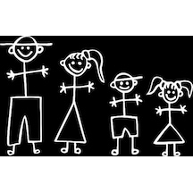 Aile Araba Arka Cam Oto Sticker Yapıştırması