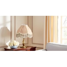 Aspen Creative 55001, Bell Uno Abajur, Yulaf Ezmesi, 4" Üst X 10" Alt X 7" Eğimli Yükseklik, Slip Uno 33mm 50 x 22