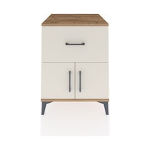 Kronos Komodin Tek Raflı Tek Çekmeceli 2 Kapaklı 60x59x80 Çam... Çam