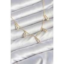 Pirinç Minimal Messika Model Zirkon Taşlı Kadın Kolye Tj-bko11149 Altın - Çok Renkli