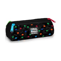 Coral High Kids Siyah Renkli Petek Desenli Üç Bölmeli Kalem Çantası 31010 Çok Renkli
