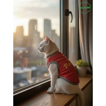 Kırmızı The Patron Yazılı Kedi Ve Köpek Kıyafeti Tişörtü Elbisesi Small/s/beden 1