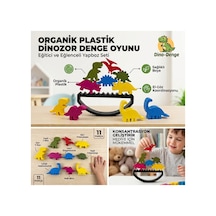 Organik Bazlı Dino Denge Oyuncağı - Eşleştirme Eğitici Aktivite Seti - Montessori Okul Öncesi Öğretici Çocuk İnce Motor Gelişimi Oyuncak