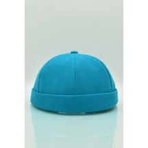 Kadın Hipster Katlamalı Cap Açık Mavi Docker Şapka - Standart