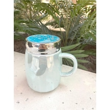 Kapağı Sulu Kupa Mug Mavi