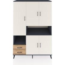 Kronos Dolap 10 Raflı 2 Çekmeceli 5 Kapaklı 132x59x195 Antrasit-aytaşı/çam Aytası/atlas Çam