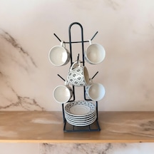 Fincan Askısı, Antrasit Tabaklı Askılık, Masa Üstü, Tezgah Üstü