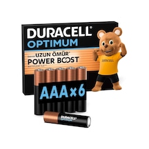 Duracell Optimum Aaa Ince Kalem Pil 6'li Paket - Alkalin Pil 1,5v - Pil Saklama Paketi - Lr03 Mx2400