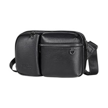 Sones Weıxıer D401 Erkek Büyük Kapasiteli Çapraz Askılı Tek Omuz Çantası Rahat Pu Haberci Çantası Siyah