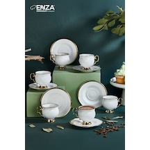 Kahramanlar Mihrap 6 Kişilik Porselen Fincan Takımı Beyaz