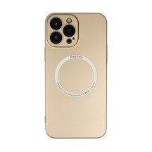 Apple iPhone  Uyumlu,  14 Pro Kılıf Jack Magneticsafe Lens Silikon - Gold