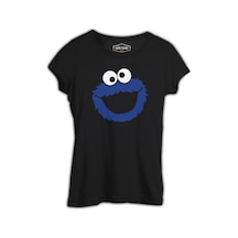 Kurabiye Canavarı - Canavar Siyah Kadın Tshirt 001
