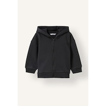 Defacto Kapüşonlu Fermuarlı Kalın Sweatshirt Kumaşı Basic Sweatshirt Hırka Erkek Bebek I4196a526wnar221 Antrasit-ar221