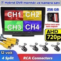 Ahd 720p 4 Adet Kelebek Kameralı 256 Gb 7 İnç Hybrid Dvr Monitör