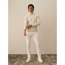 Xint Ekru Dokulu Pamuk Dokulu Regular Fit Kazak 801737
