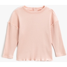 Koton Basic Uzun Kollu Tişört Pamuklu Ribanalı Pembe 3wmg10097ak 3WMG10097AK274 Pembe