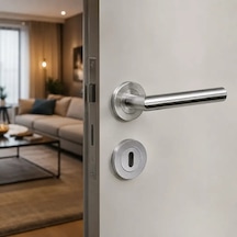 Sese Venedik Modeli Rozetli Kapı Kolu Saten Renk 200-90r-53