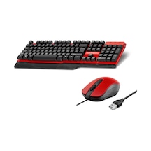Klavye Ve Mouse Seti - Kırmızı Siyah Hd861k Diğer