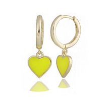 Masaliko Kalp Neon Gümüş Küpe Sb2085, 925 Ayar Gümüş Küpe, Altın Kaplama, Günlük Küpe - Çift / Rosegold Gümüş