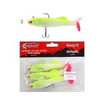 Captain 3575 Perfecto Soft 10cm 20gr Turna Silikonu 3'lü Set Suni Yem Color: 3