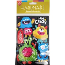 Bu-bu Handmade Stickers Canavarlar 12,5x23,5 Bubu-hmsb-306 Çok Renkli