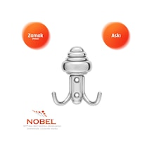 Sarikli Askı, Metal Vestiyer Askısı, 27 Gr, Dolap Ve Duvar Askılığı, Krom Vidalı