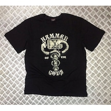 Stoned&Fame Unisex Siyah Hammer Of The Gods Baskılı T-shirt SIYAH
