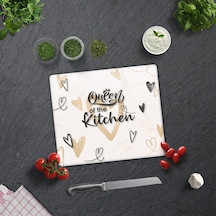 Cam Kesme Tahtası|Queen Of The Kitchen Love|29cm x 34cm
