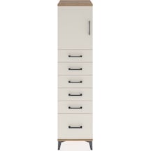 Hyperion Dolap Tek Raflı 6 Çekmeceli Tek Kapaklı 44x44x182 Çam-aytaşı Atlas Çam