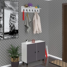 Kenzlife Portmanto Ayakkabılık Ve Askılık Tomak4 Gribyz 68 100 32 Yirmi Çift Ayakkabı Kapasitesi Ahşap