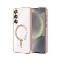 Newface Samsung Galaxy S24 Kılıf Kross Magneticsafe Kapak - Rose Pembe