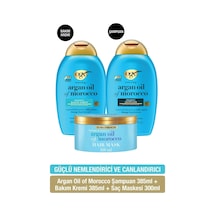 OGX Argan Oil of Morocco Onarıcı Sülfatsız Şampuan 385 ml + Saç Bakım Kremi 385 ml + Saç Maskesi 300 ml