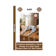 Premium Rahatlatıcı Vücut Masajı Sırt Aleti Şarjlı Masaj Cihazı H1 Mavi Beyaz Mavi - Beyaz