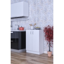 Masal Çok Amaçlı Dolap 2 Raflı Kapaklı Mutfak Balkon Beyaz Masal Çok Amaçlı Dolap 2 Raflı Kapaklı Mutfak Balkon Beyaz